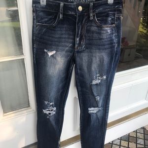 American Eagle Dark Wash Ripped Jeans